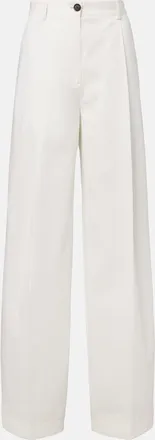 Toteme Pleated cotton wide-leg pants