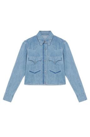 Fortela Caracas Bleach Wash Denim Shirt in Pale Blue at Nordstrom, Size 46 Eu