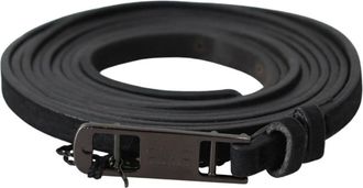 Costume National Verstelbare Zwarte Leren Riem - Dames - Riemen - Zwart - ONE Size - Leer - Accessoires