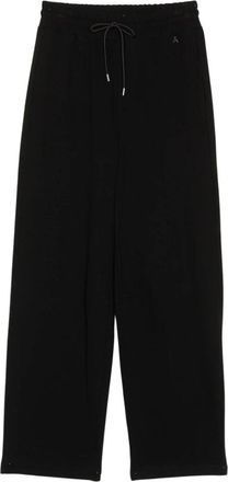 Twinset Pantalone Wide Leg in Felpa - Dames - Sweatpants - Zwart - M - Katoen - Broeken
