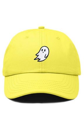 Dalix Ghost Embroidered Low Crown Cap in Yellow at Nordstrom