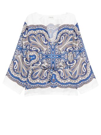 P.A.R.O.S.H. Silk Blouse With Intricate Scarf-Inspired Print
