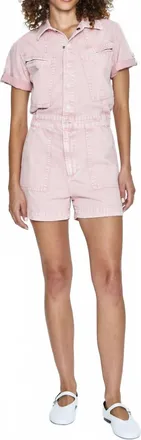 Pistola Denim Campbell Romper In Rose Quartz