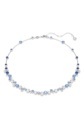 Swarovski Constella Crystal & Zirconia Necklace in Silver/blue at Nordstrom