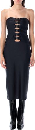 Coperni Womens Multi Buckle Dress - Black Nylon - Size Medium