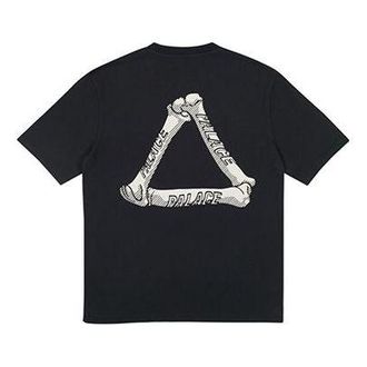 Palace Bones Black Letter Round collarShort-sleeveTee Unisex Black PAL-SS18-050
