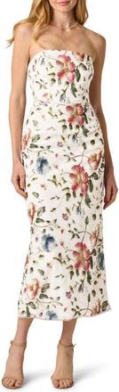 Adrianna Papell Strapless Column Gown in Ivory Multi at Nordstrom, Size 14