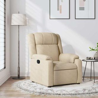 vidaXL Sill&oacute;n Reclinable De Tela Crema Vidaxl