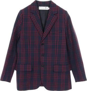 Dior 2010s check-pattern blazer - Blue