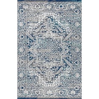 Jonathan Y Designs Modern Persian Vintage Medallion Area Rug in Navy /light Gray at Nordstrom, Size 3Ft 0In X 5Ft 0In
