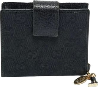 Gucci Pre-owned Wallets, female, Black, Size: ONE SIZE Pre-owned Canvas Wallet