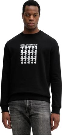 Karl Lagerfeld Ronde hals sweater - Heren - Ronde hals truien - Zwart - 2XL - Katoen - Truien & Vesten