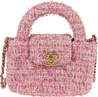 Chanel Logo Cc Pink Wood Shoulder Bag (Pre-Owned)