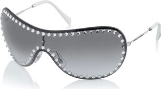 Miu Miu Shield Zonnebril - Dames - Accessoires - Grijs - Maat: ONE Size