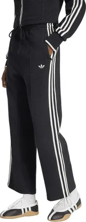 adidas Originals Firebird Wide Leg Track Pants in Black/cloud White at Nordstrom, Size X-Large