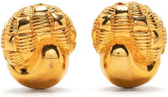 Celine pre-owned cornucopia-motif clip-on earrings - women - Gold Plated Metal - One Size