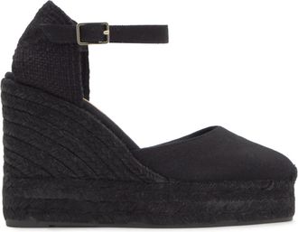 Castaner Carol Wedge Espadrille - Dames - Sleehakken - Zwart - 35 EU - Katoen - Schoenen