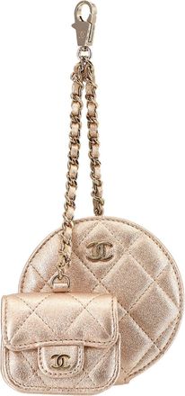 Chanel Metallic Gold Leather Coin Purse/Coin Case (Pre-Owned)