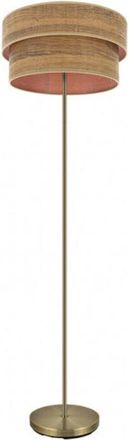 Fabrilamp Pie Salon Doble Smile 1xe27 Cuero/madera Oscura 162x40x40 Cm