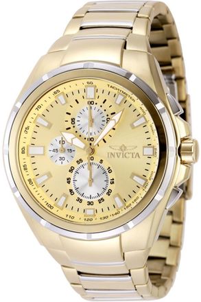 Invicta Sea Vulture 49085 Herenhorloge - Quartz Uurwerk - Roestvrij Staal met Gouden Wijzerplaat - 46 mm