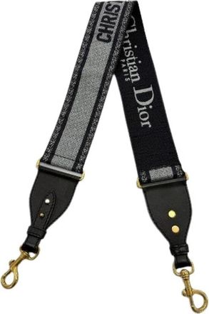 Dior Pre-owned Geborduurd Canvas Schouderband - Dames - Vintage Accessoires - Zwart - ONE Size - Vintage