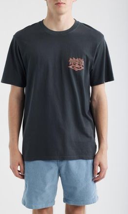 Rip Curl Liquid Trips Arch Cotton Graphic T-Shirt in Washed Black at Nordstrom, Size Xx-Large