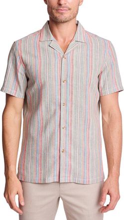 Paisley & Gray Camp Collar Linen-Blend Shirt