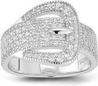 Glaze Jewelry Pav&eacute; Cubic Zirconia Buckle Ring in Silver at Nordstrom Rack, Size 7