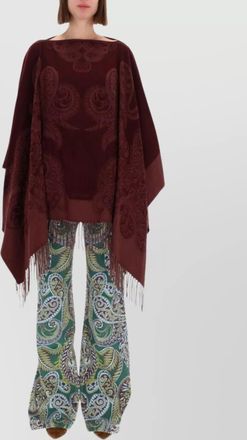 Etro paisley patterned loose fit poncho