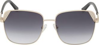 Guess 59mm Butterfly Sunglasses in Gold /Gradient Smoke at Nordstrom Rack