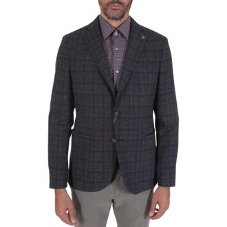 Michael Kors Jassen, Heren, Blauw, L, Leer, Paulo Oliveira Check Jacket