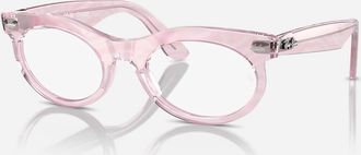 Ray-Ban Womens Rx2242V 8292 Wayfarer Oval Change Eyeglass Frames In Polished Photo Waves Purple