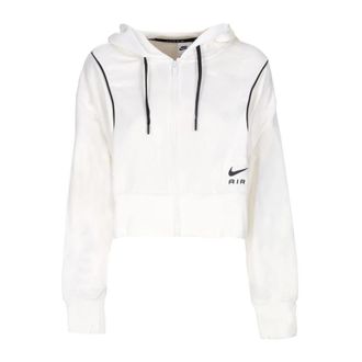 Nike Air Fleece Full-Zip Hoodie - Dames - Sportshirts - Wit - L - Katoen - Fitness