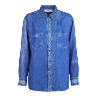 Jucca Denim Shirts, female, Blue, Size: XS Printed Denim Shirt