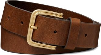 Tory Burch Double Wire Buckle Leather Belt in Brown/gold at Nordstrom, Size Xx-Small