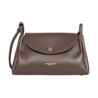Lancaster Accordeon Double Crossbody Tas - Dames - Tassen - Bruin - Maat: ONE Size Leer