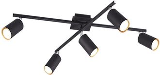 Trio Plaf&oacute;n 5 Spot Orientable Focos Marley Black Lighting