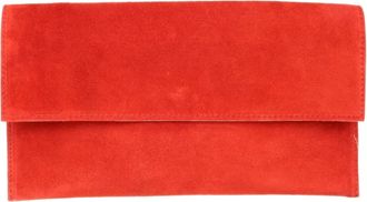 Girly HandBags Plain Suede Clutch Bag - Red