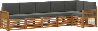 vidaXL Conjunto De Sof&aacute;s De Exterior 5 Uds. Natural Y Antracita Vidaxl
