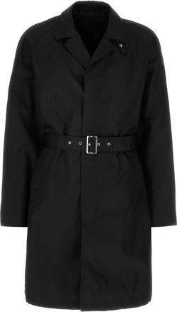 Prada Mens Black Re-nylon Trench Coat Recycled Material - Size EU 46 (Mens)