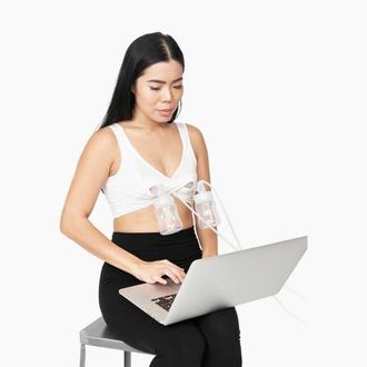 Larken X Maternity, Nursing + Hands - Free Pumping Bra in White at Nordstrom, Size X-Small