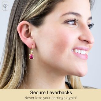 MAX + STONE 18k Gold Over Sterling Silver 6.2 Ct. Cushion Cut Gemstone Dangle Earrings