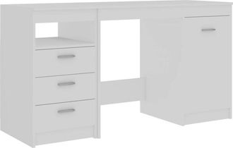 vidaXL Desk White 140x50x76 cm Engineered Wood Vidaxl