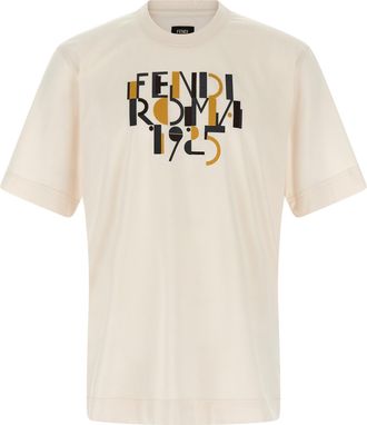 Fendi White Cotton Mens T-Shirt