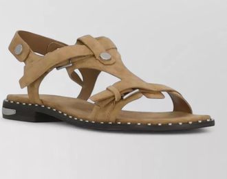 Ash flat sandals suede straps studs hardware