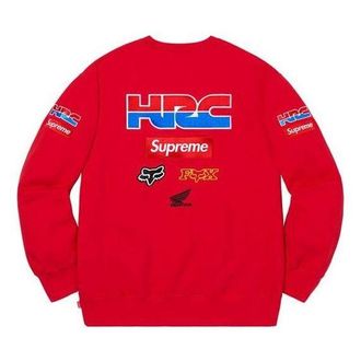 SUPREME x Honda Fox Racing Crewneck Red SUP-FW19-593