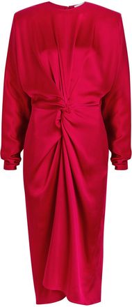 Stella McCartney Stella Mccartney Twisted Satin Midi Dress - Red - 38 (UK6 / XS)