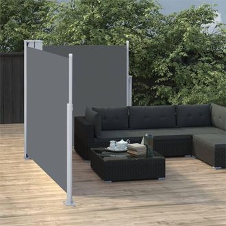 Berkfield Home Retractable Side Awning Anthracite 100x600 cm in Black