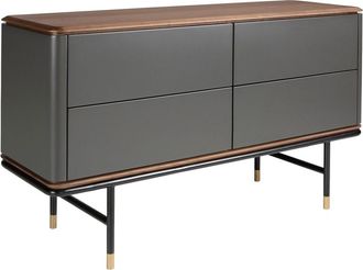 Angel Cerdá Cómoda moderna de madera gris oscuro y acero