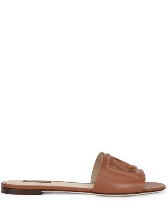 Dolce & Gabbana Sandali slides DG Millennials in pelle - Marrone